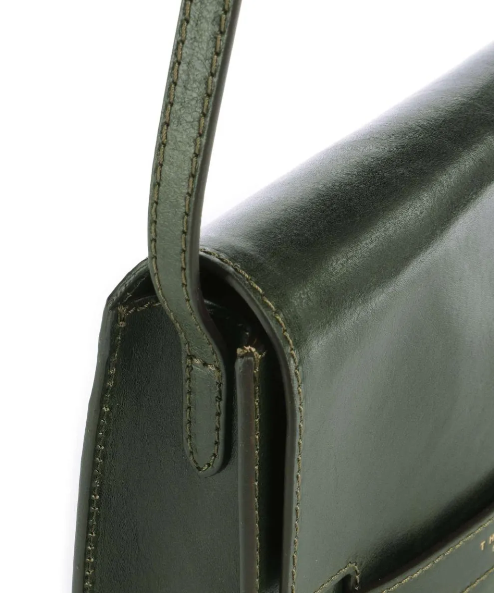 Lucrezia Umhängetasche glattes Rindsleder dunkelgrün