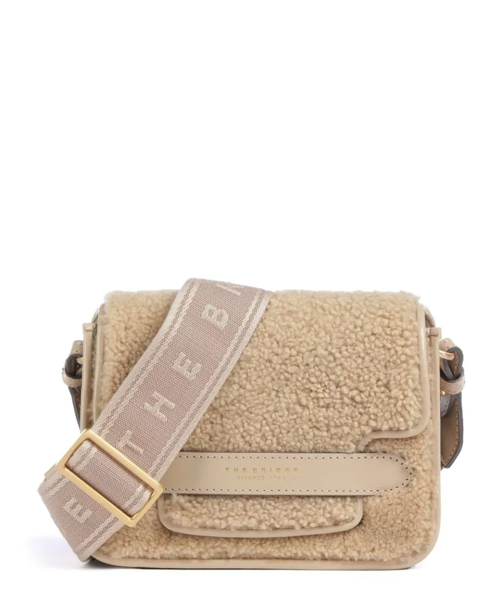 Lucrezia Wow Umhängetasche fein genarbtes Rindsleder, Fell beige