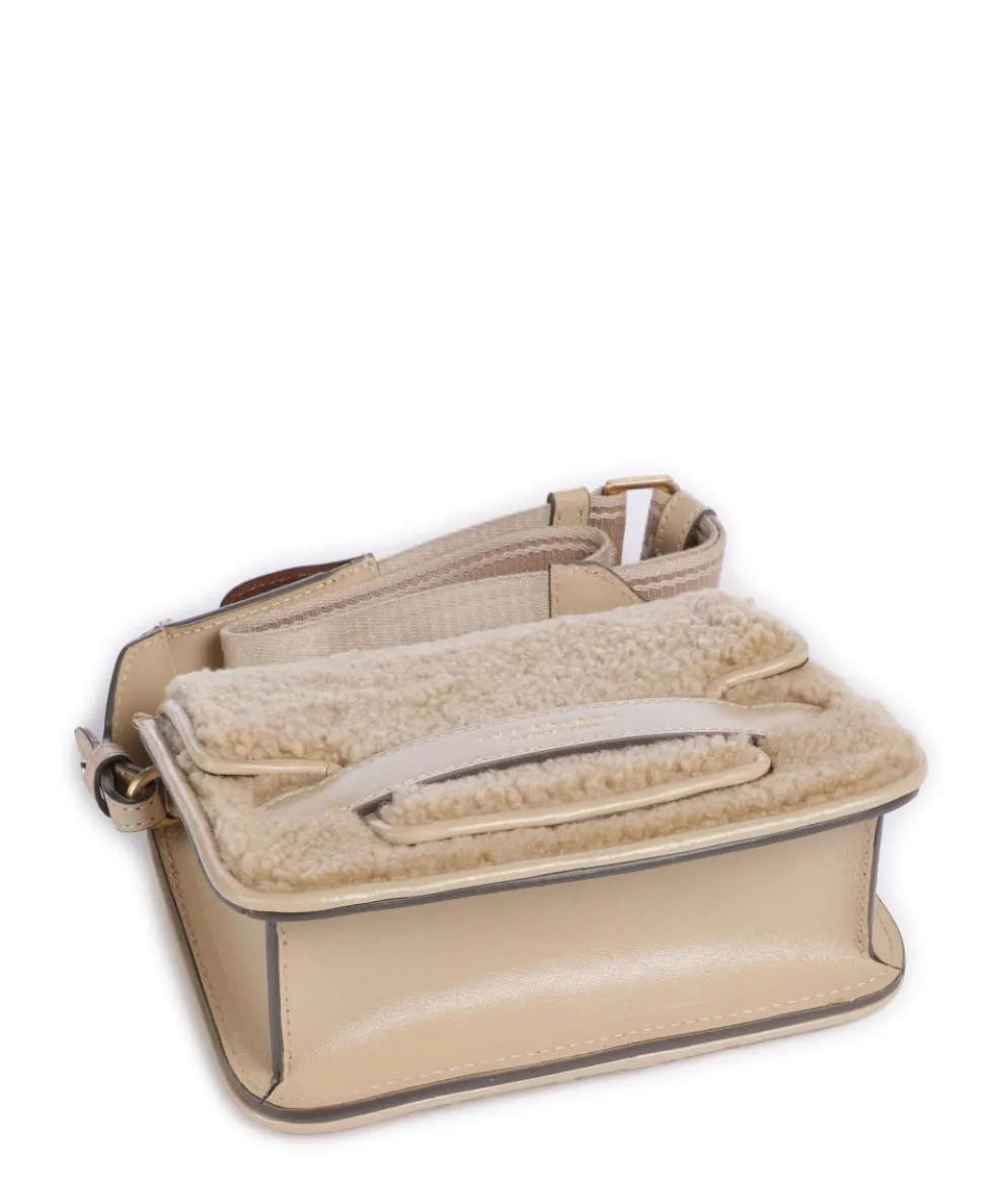 Lucrezia Wow Umhängetasche fein genarbtes Rindsleder, Fell beige