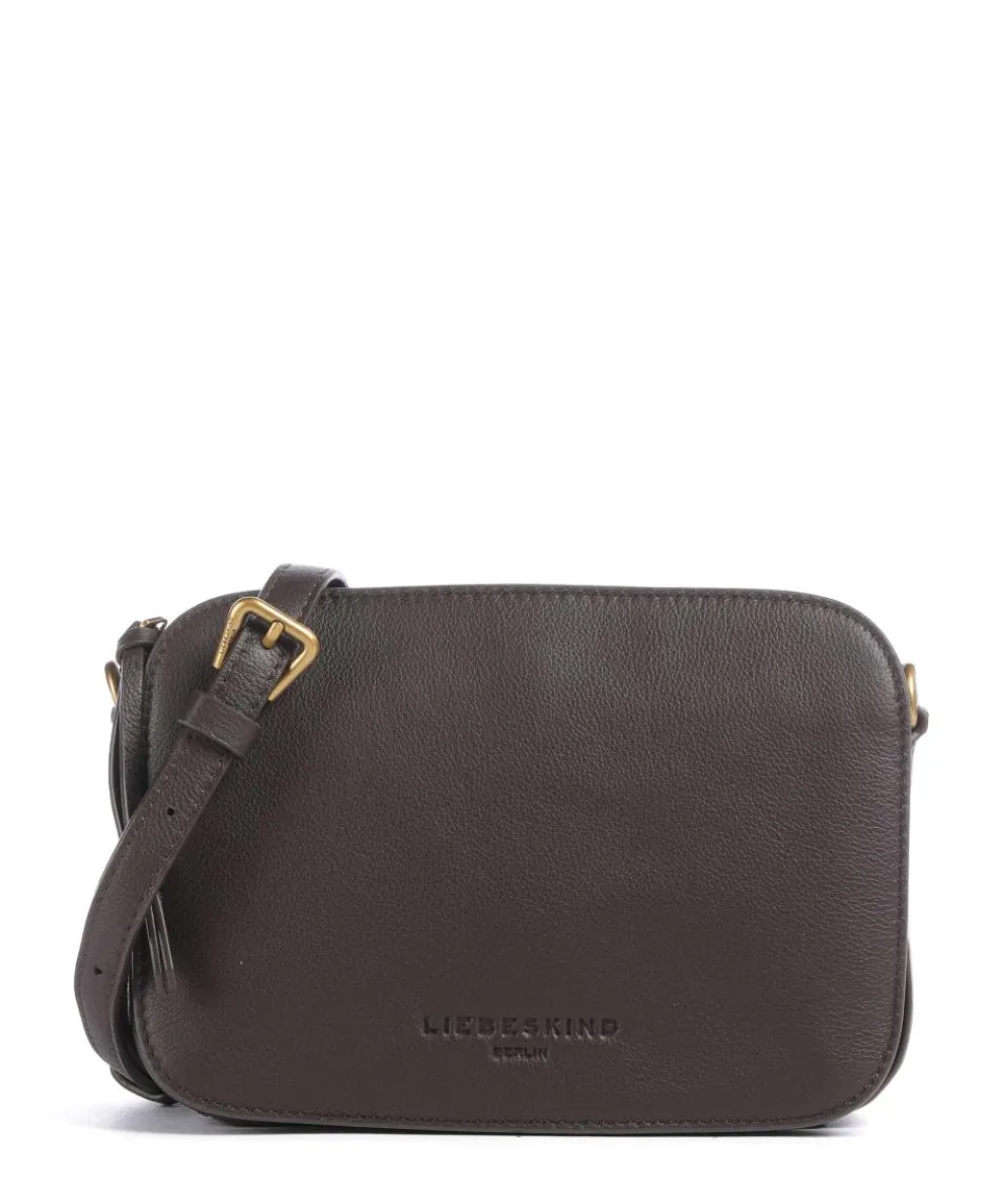 Luka Harris Umhängetasche genarbtes Leder dunkelbraun