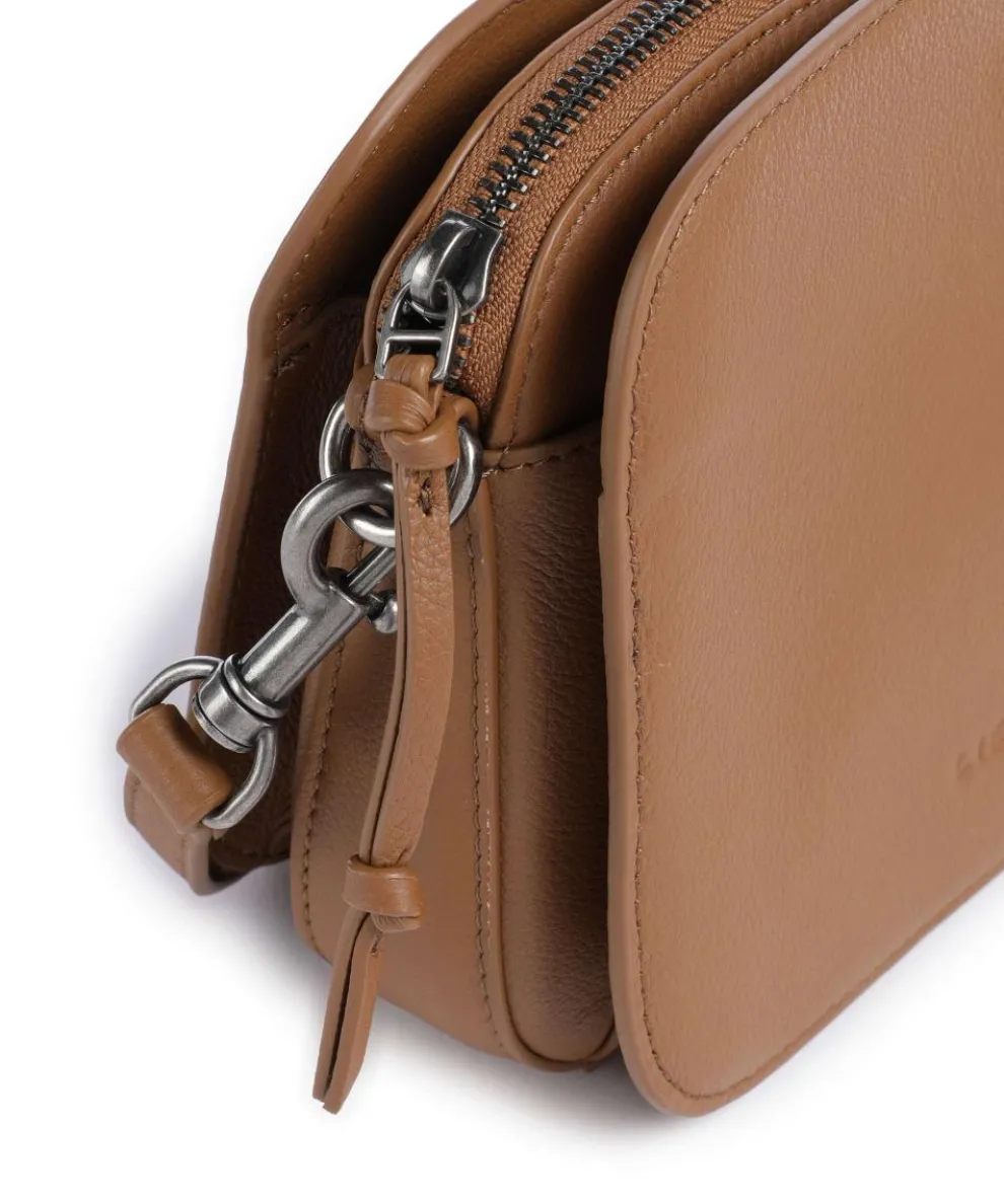 Luka Harris Umhängetasche genarbtes Leder braun