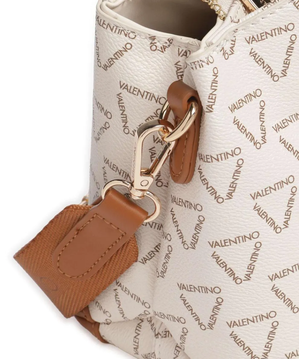 Lady Re Handtasche Lederimitat weiß/braun