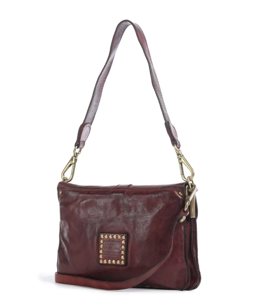 Schultertasche fein genarbtes Rindsleder dunkelrot