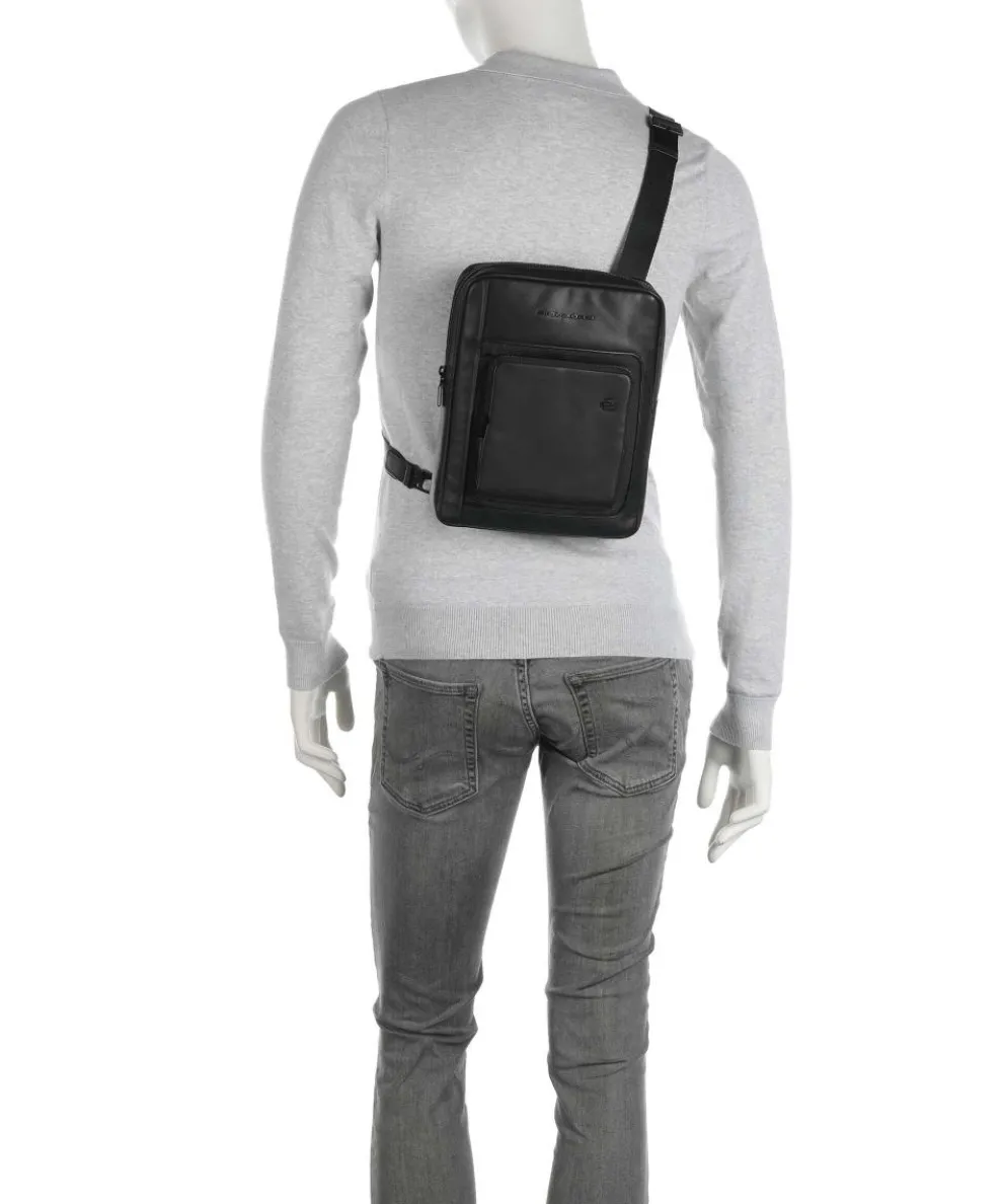 Liko Umhängetasche fein genarbtes Leder schwarz