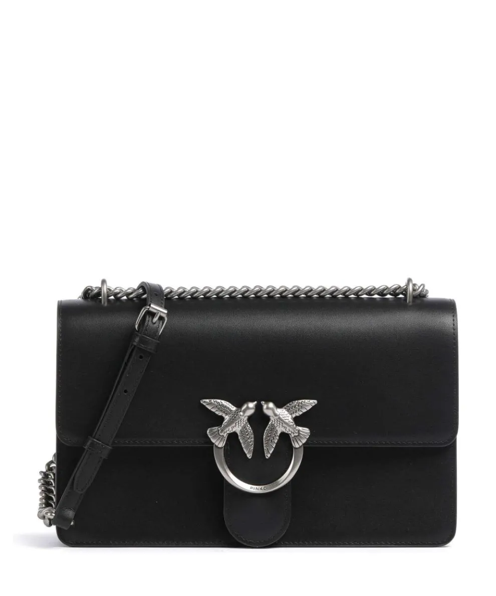 Love One Classic Schultertasche fein genarbtes Rindsleder schwarz