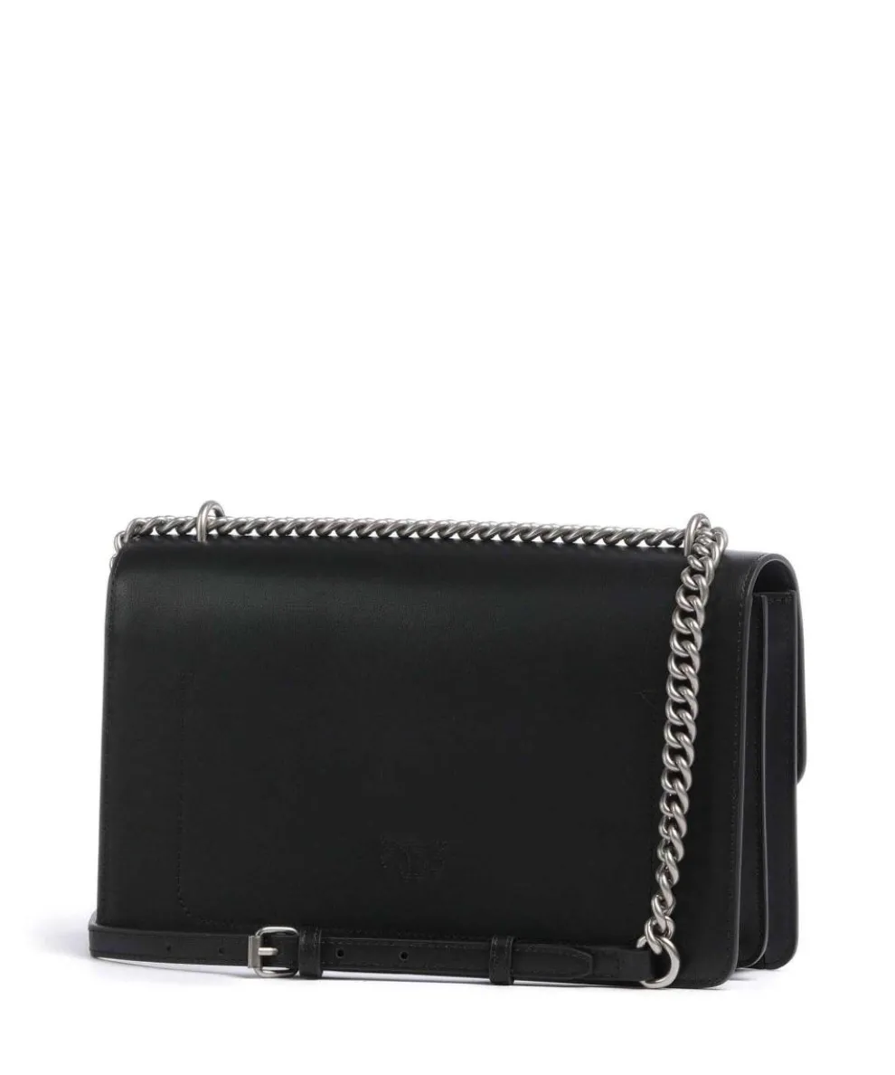 Love One Classic Schultertasche fein genarbtes Rindsleder schwarz