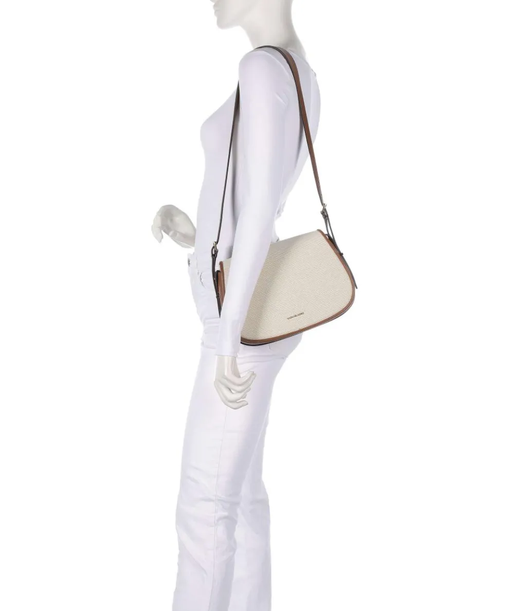 Lydia Schultertasche Canvas elfenbein/braun