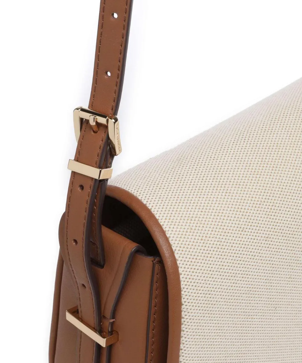 Lydia Schultertasche Canvas elfenbein/braun