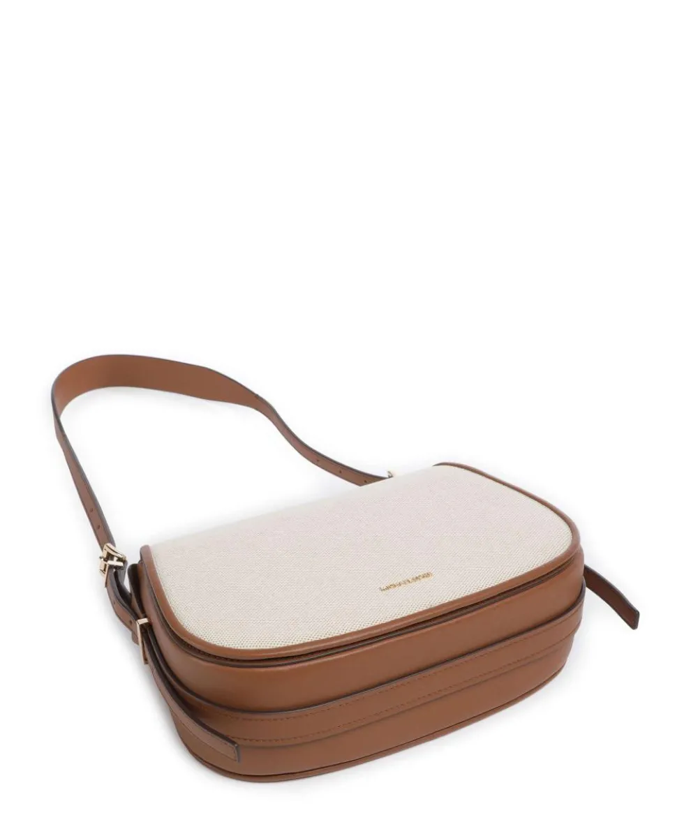 Lydia Schultertasche Canvas elfenbein/braun