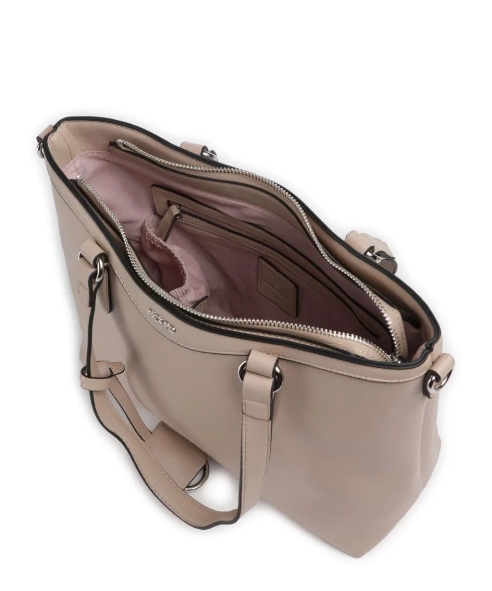 Lyon Schultertasche Lederimitat beige