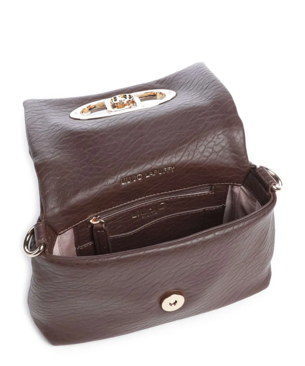 Icon S Schultertasche Lederimitat dunkelbraun