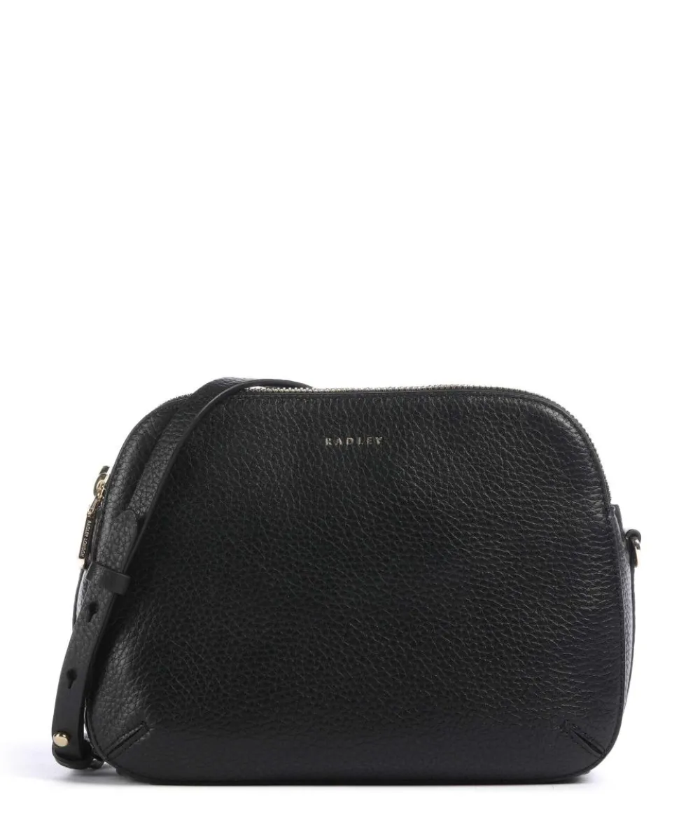 Dukes Place Umhängetasche genarbtes Rindsleder schwarz