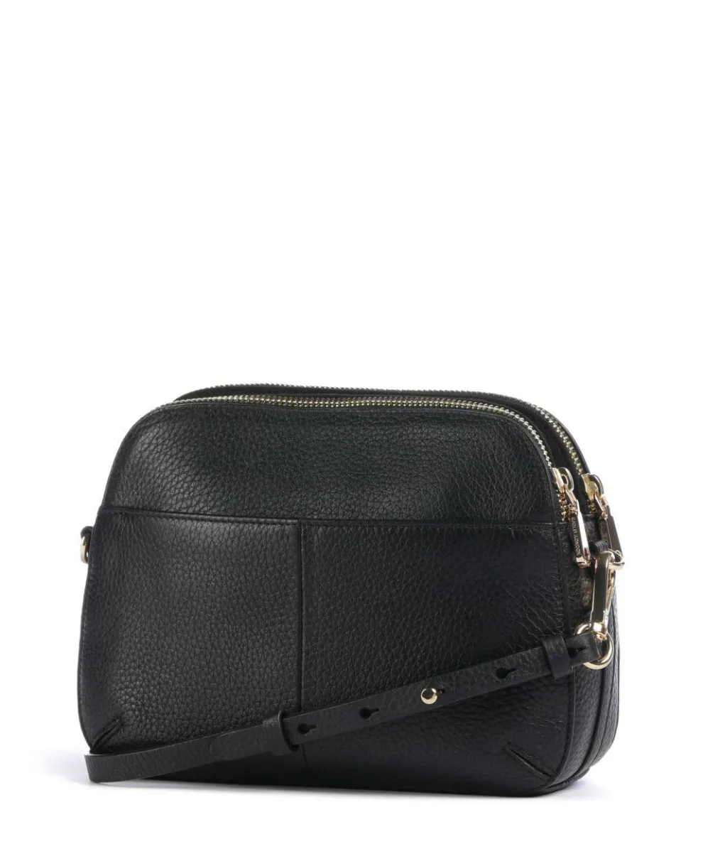 Dukes Place Umhängetasche genarbtes Rindsleder schwarz