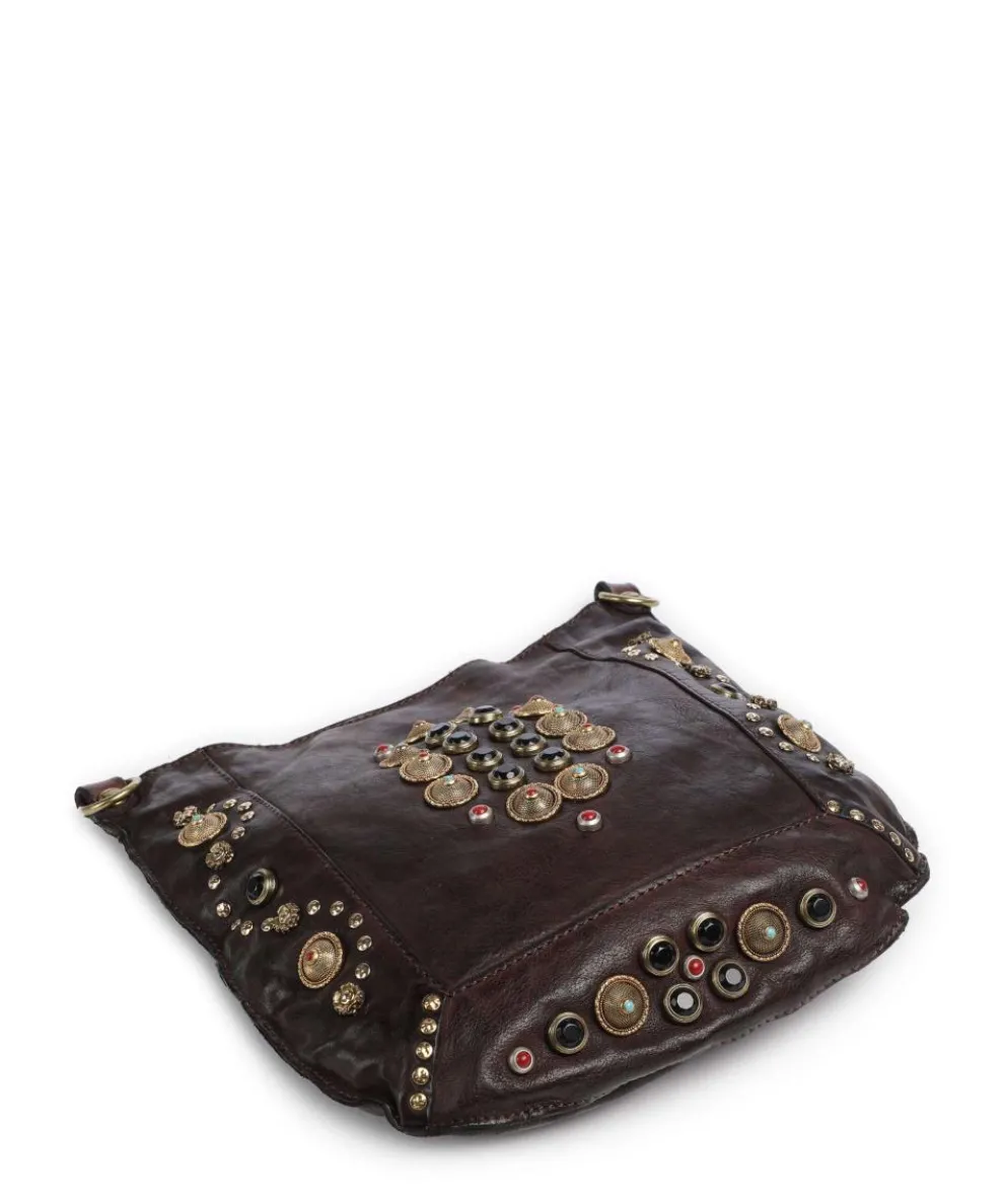 Umhängetasche fein genarbtes Rindsleder dunkelbraun