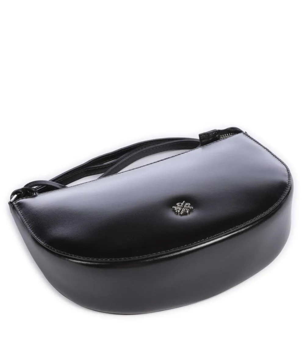 Black Tie Umhängetasche glattes Rindsleder schwarz