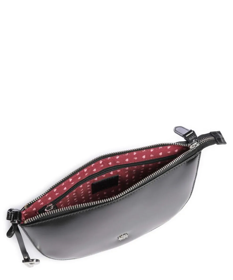 Black Tie Umhängetasche glattes Rindsleder schwarz