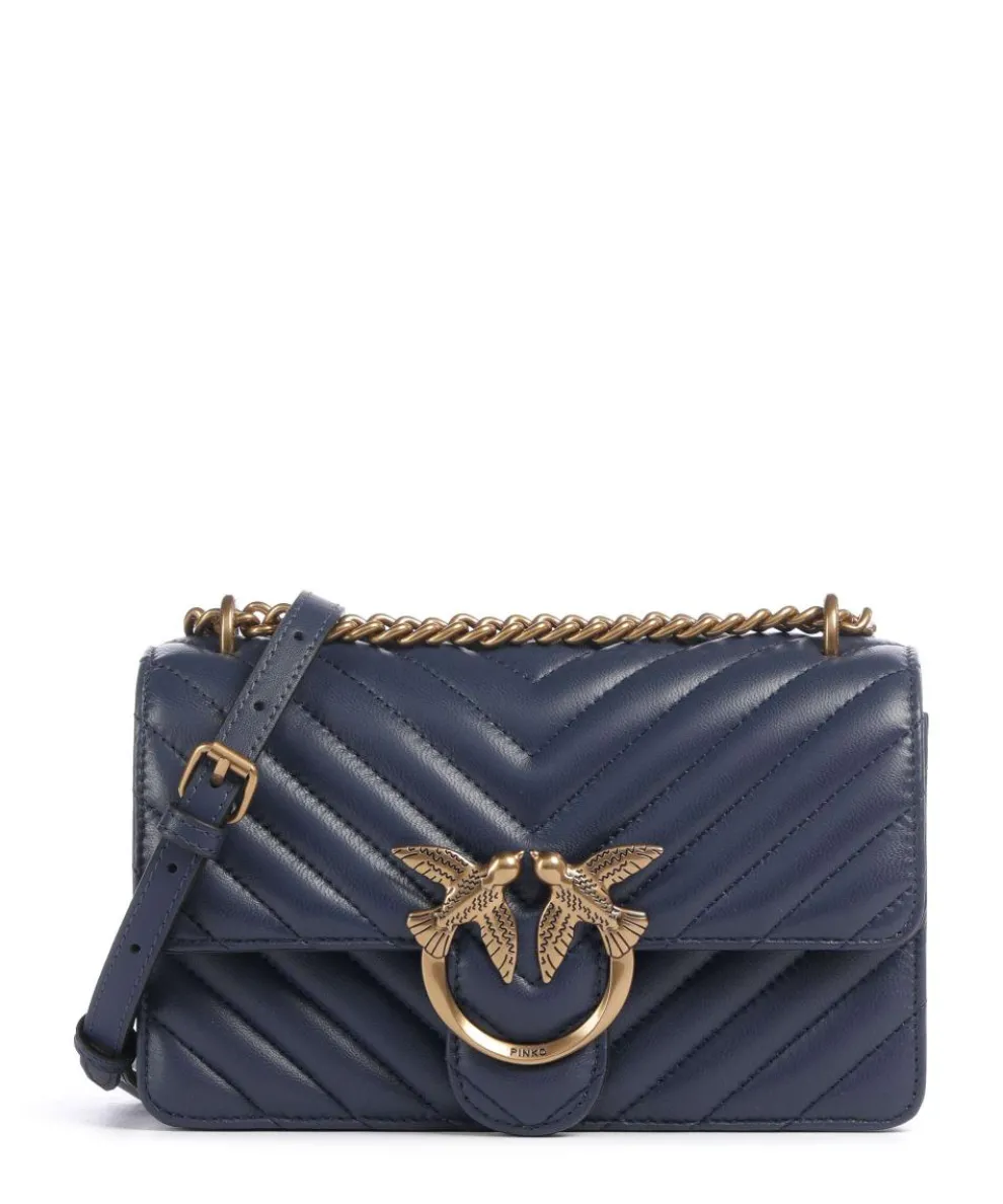 Love One Mini Schultertasche fein genarbtes Leder dunkelblau