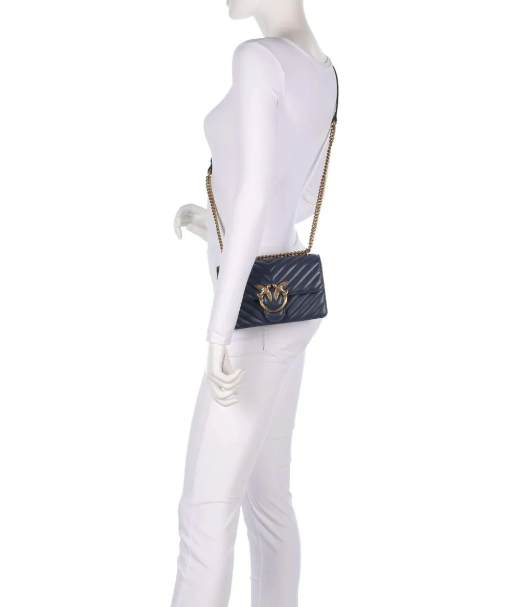 Love One Mini Schultertasche fein genarbtes Leder dunkelblau