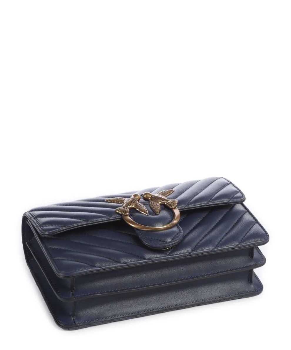 Love One Mini Schultertasche fein genarbtes Leder dunkelblau