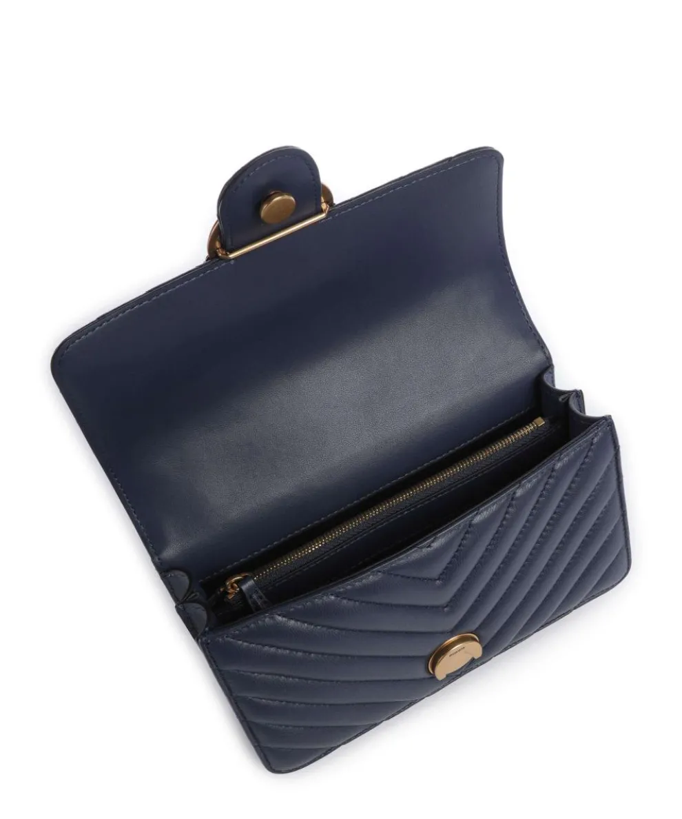 Love One Mini Schultertasche fein genarbtes Leder dunkelblau