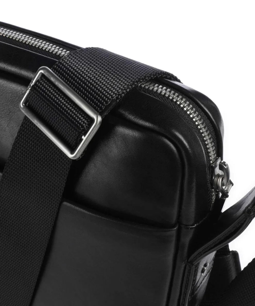 Treviso Remus Umhängetasche fein genarbtes Rindsleder schwarz