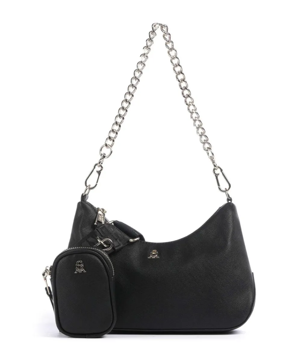 BSIN Schultertasche Lederimitat schwarz