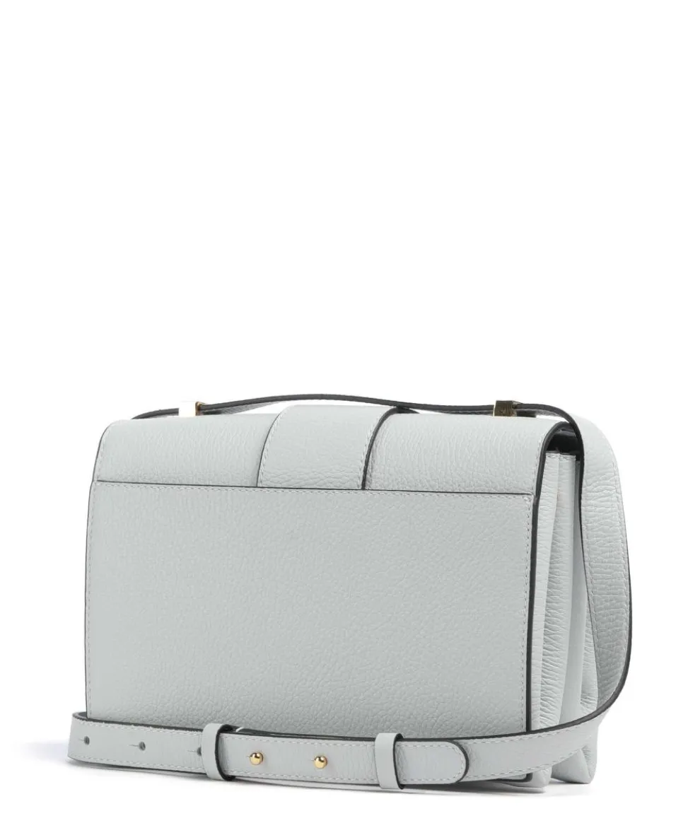 Arlettis Schultertasche genarbtes Leder hellblau