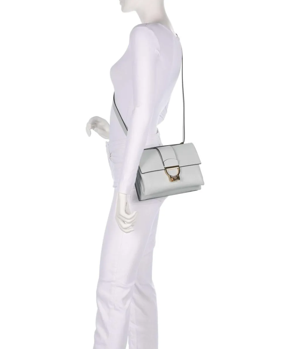 Arlettis Schultertasche genarbtes Leder hellblau