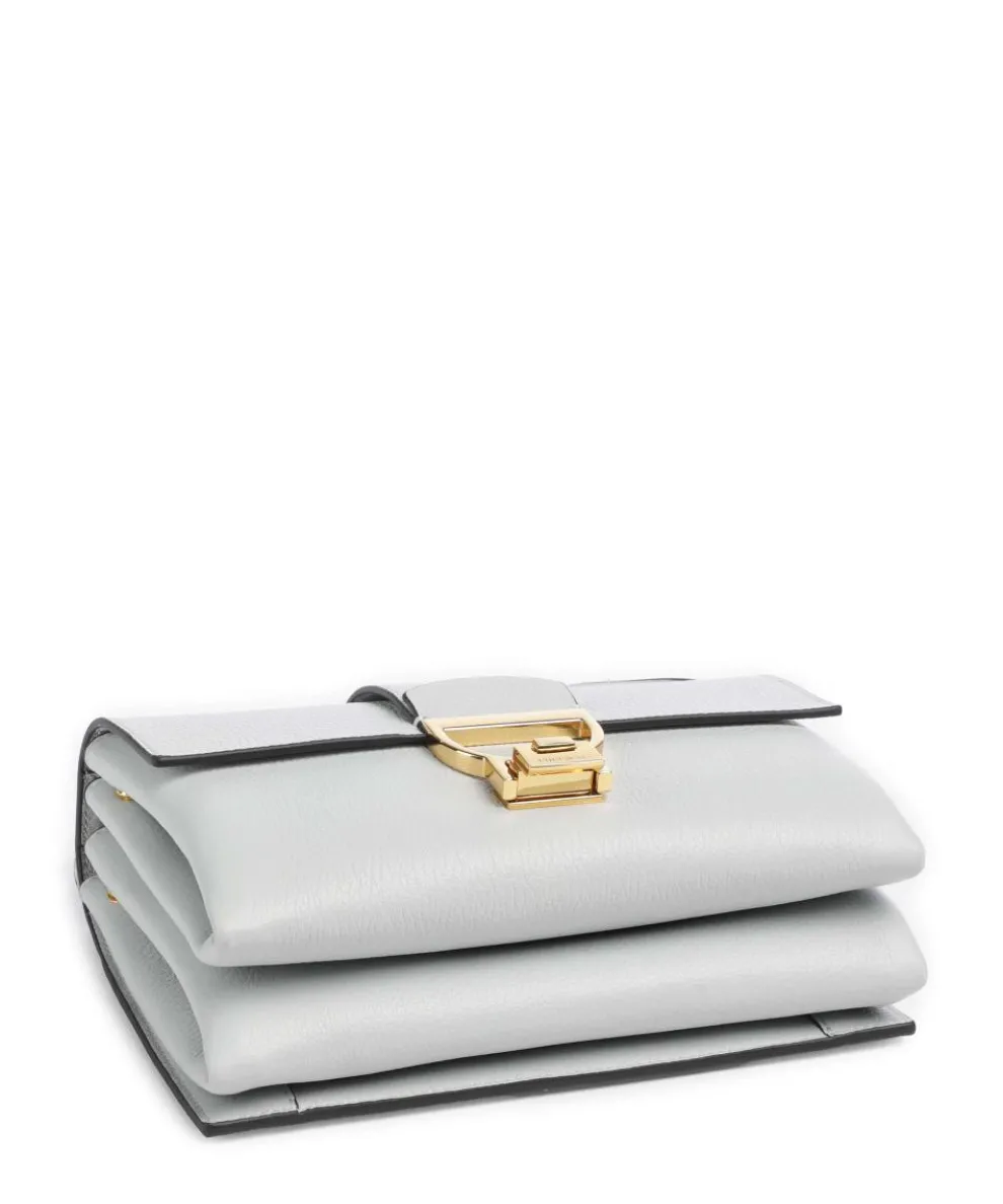 Arlettis Schultertasche genarbtes Leder hellblau