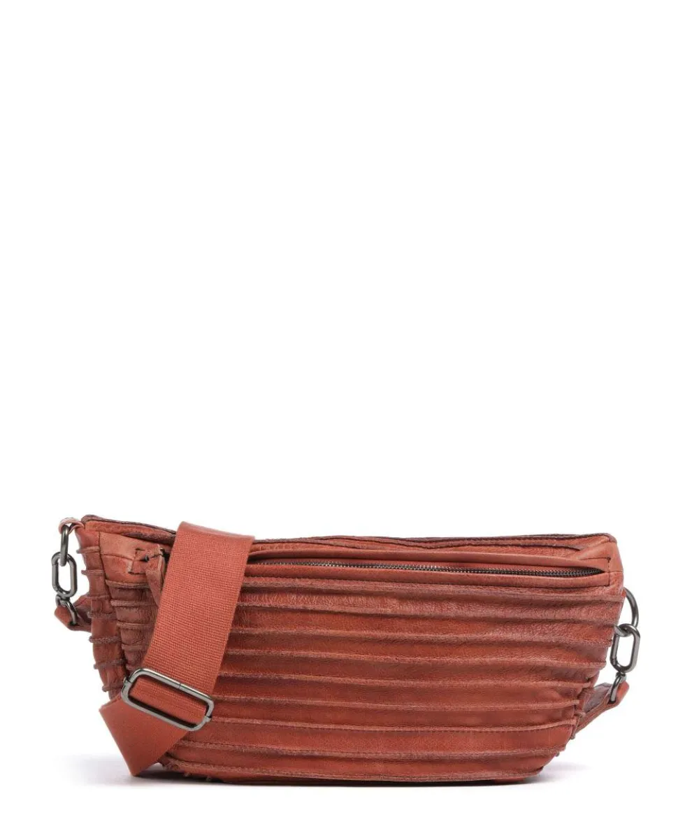 Check My Bag mini Umhängetasche genarbtes Leder terrakotta