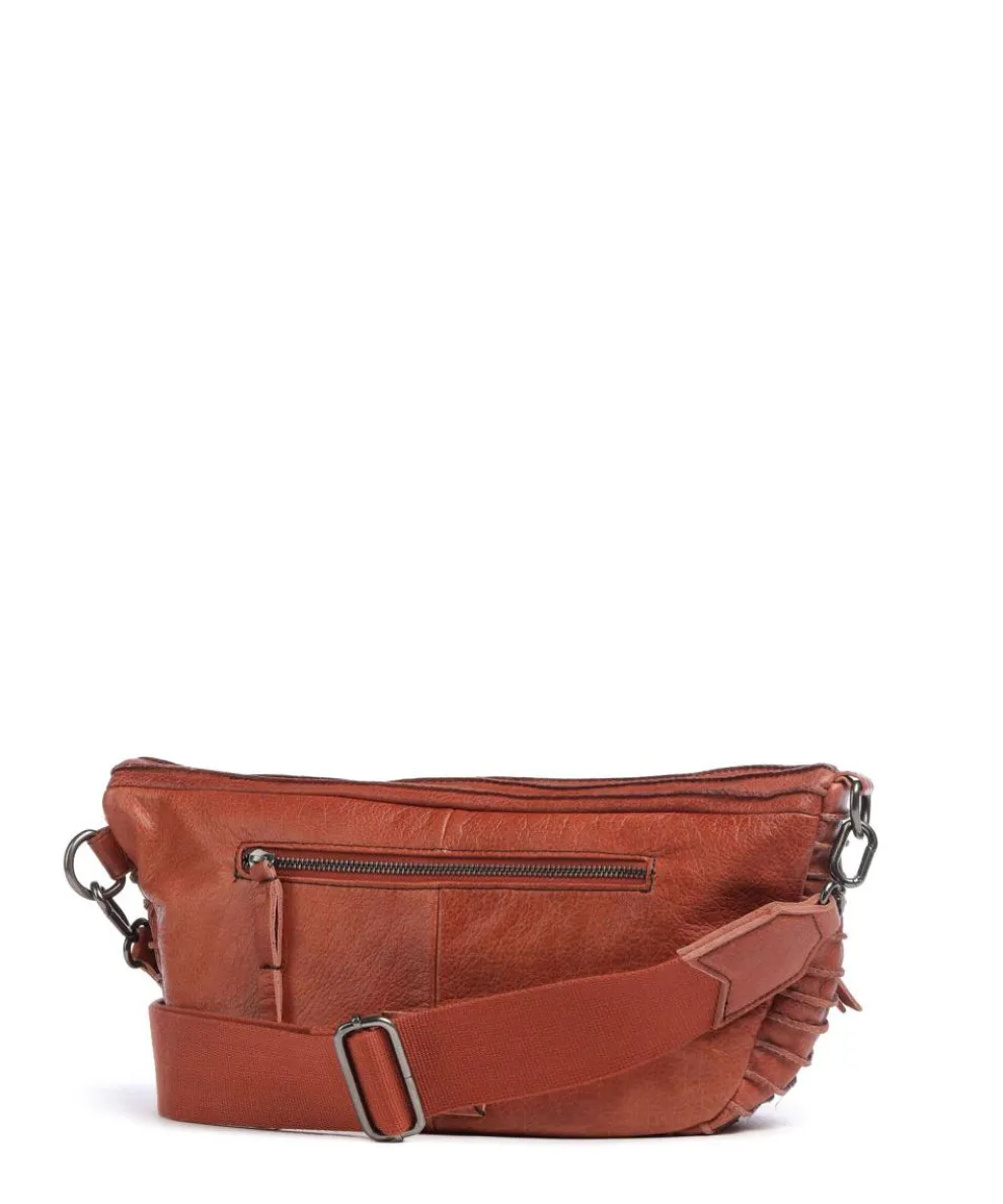 Check My Bag mini Umhängetasche genarbtes Leder terrakotta