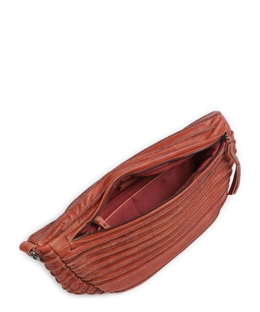 Check My Bag mini Umhängetasche genarbtes Leder terrakotta