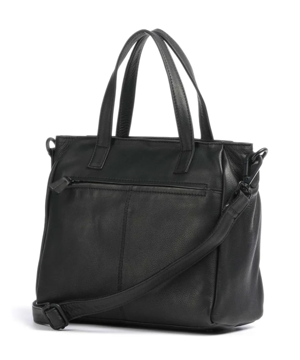 4Seasons Taya Handtasche fein genarbtes Leder schwarz