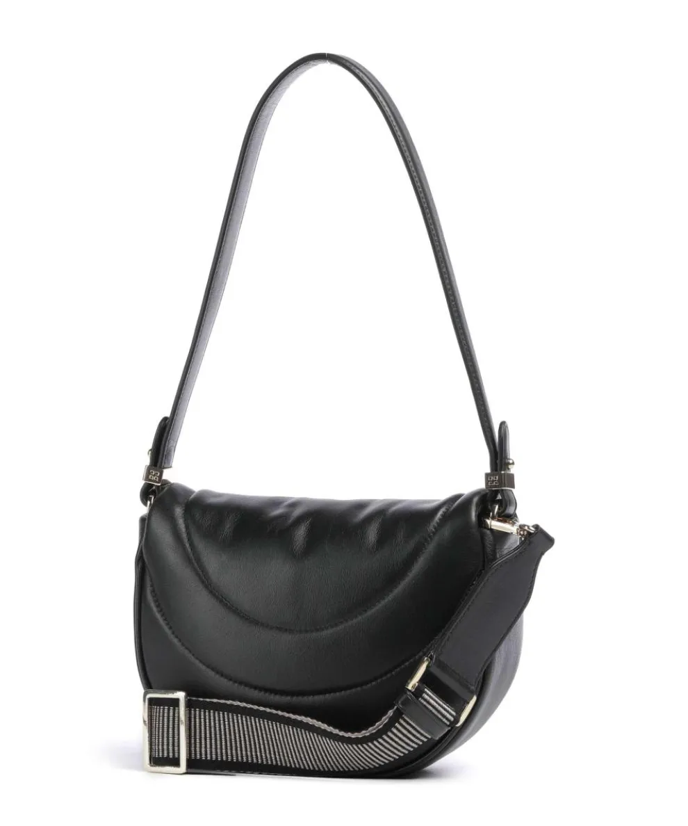Panarea Schultertasche fein genarbtes Leder schwarz