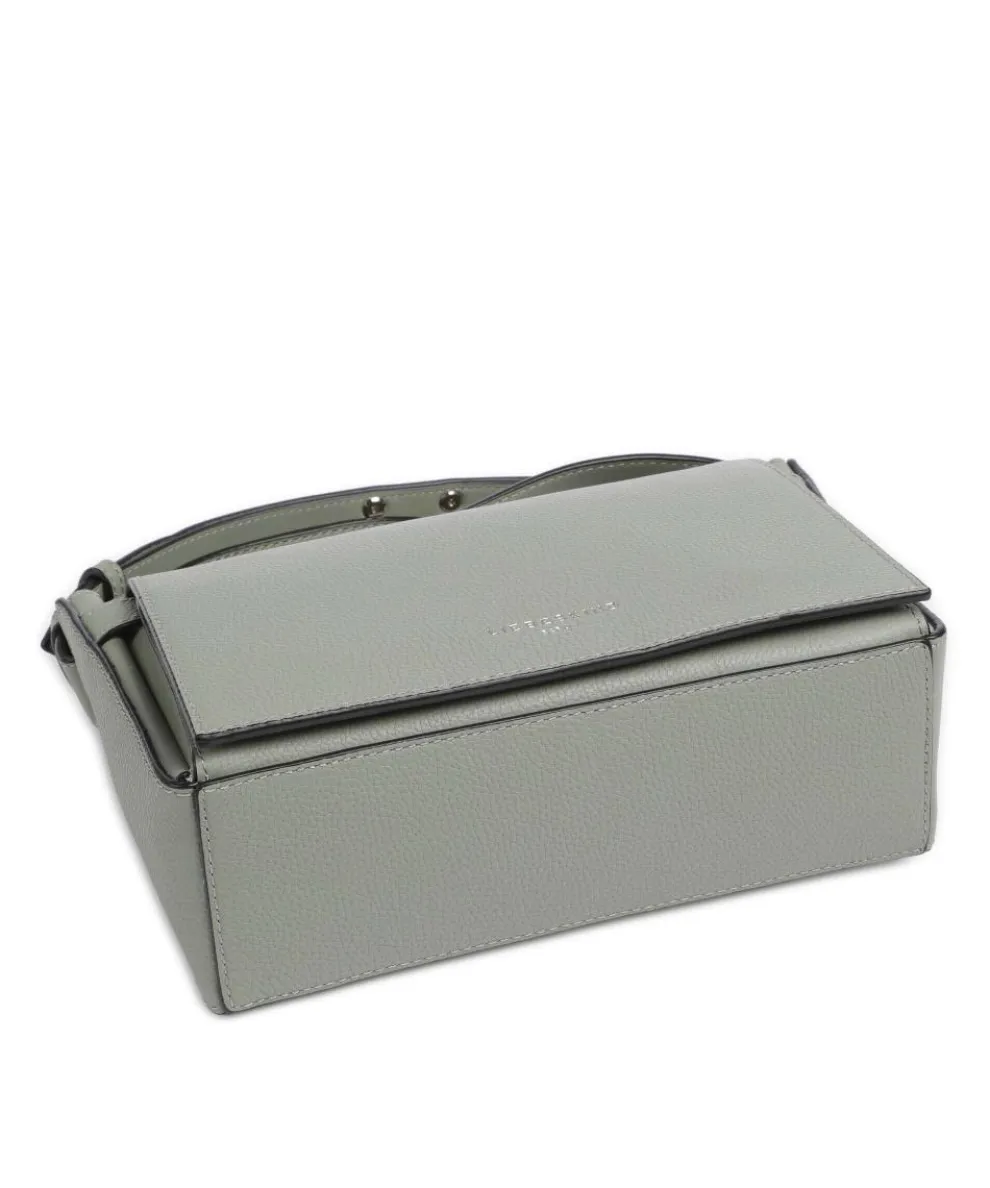 Hilla Small Pebble S Umhängetasche genarbtes Rindsleder graugrün