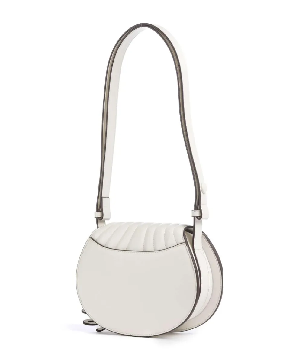 K/Wellen Schultertasche Lederimitat creme