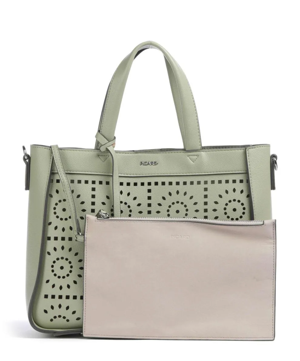 Madeira Handtasche Lederimitat olivgrün