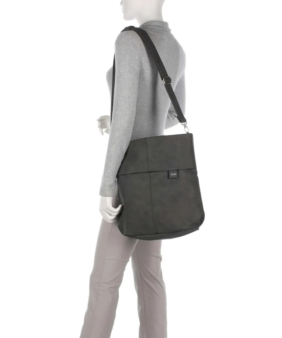 Mademoiselle M140 Beuteltasche Lederimitat dunkelgrau