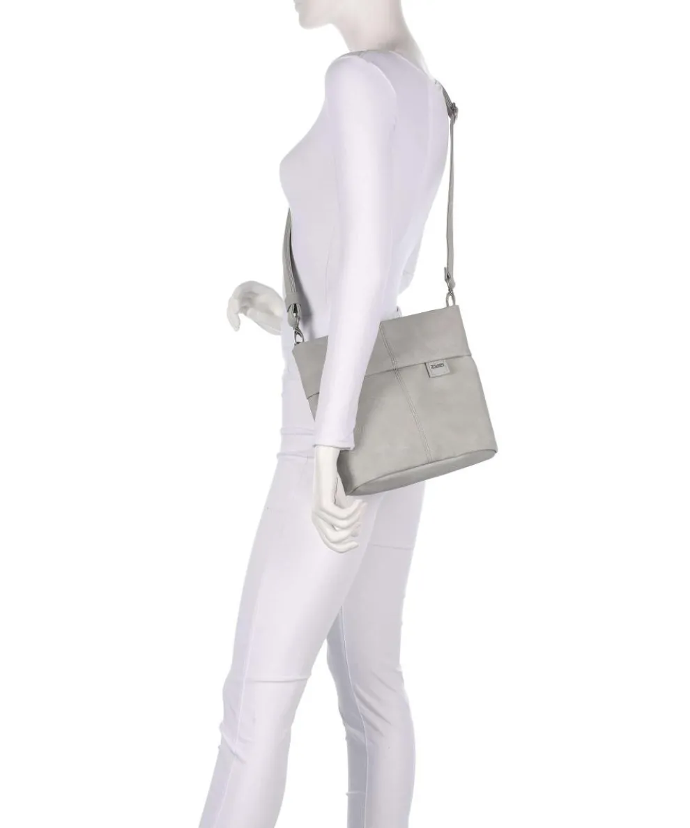 Mademoiselle.M M8 Schultertasche Lederimitat hellgrau