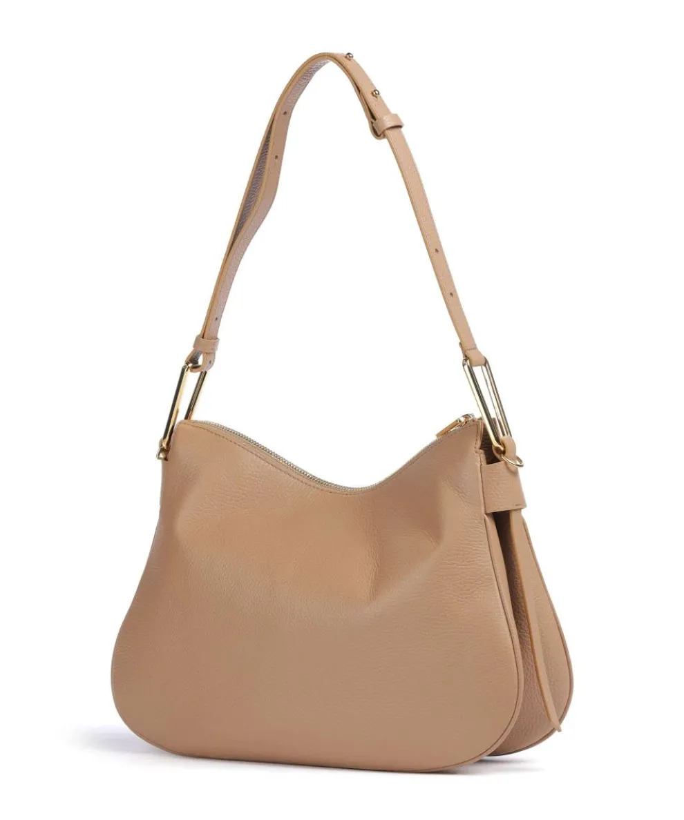 Magie Soft Beuteltasche genarbtes Leder hellbraun