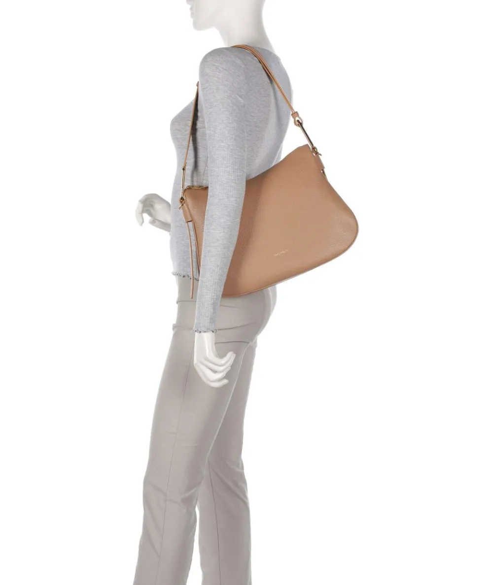 Magie Soft Beuteltasche genarbtes Leder hellbraun