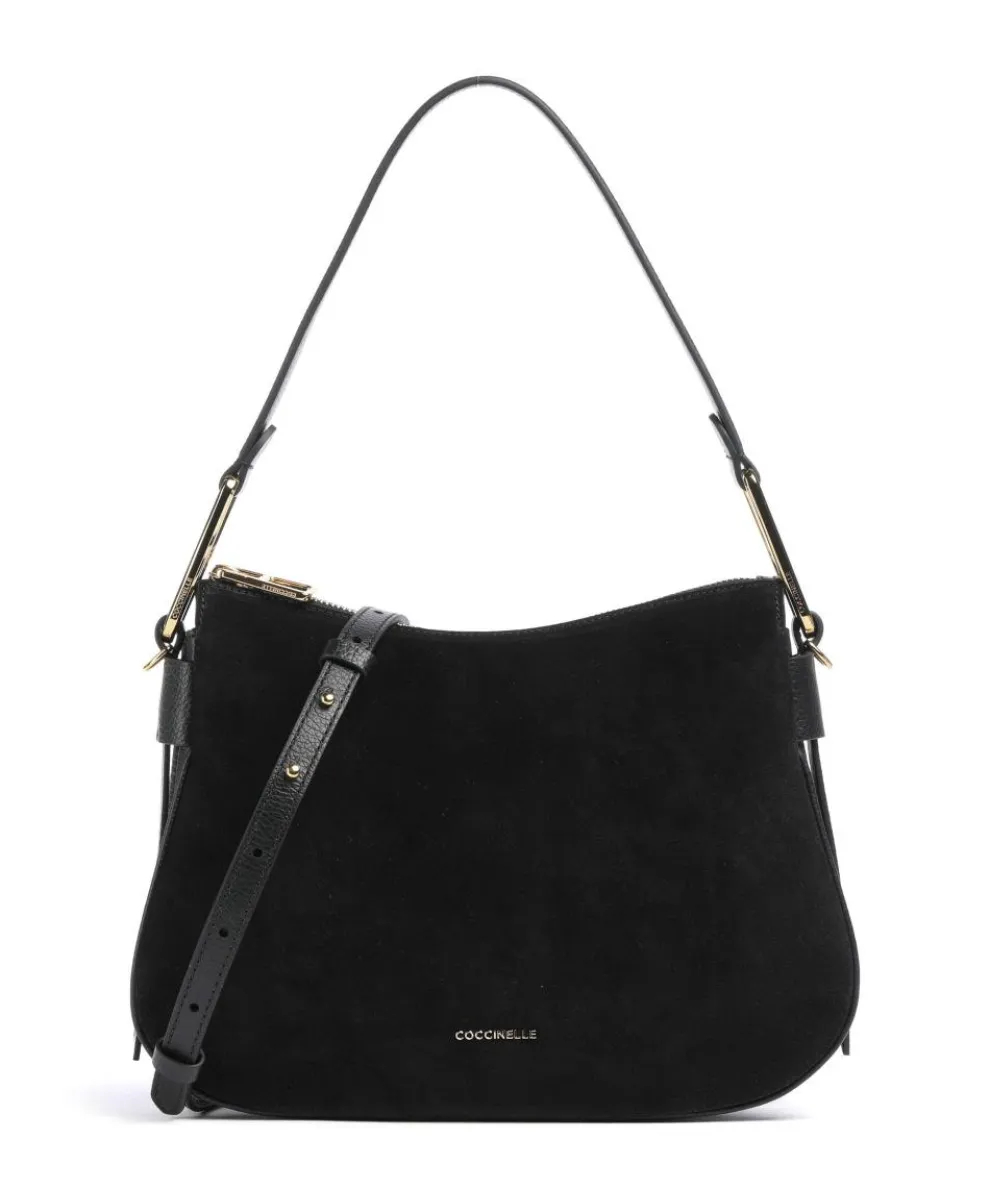 Magie Suede Beuteltasche aufgerautes Leder schwarz