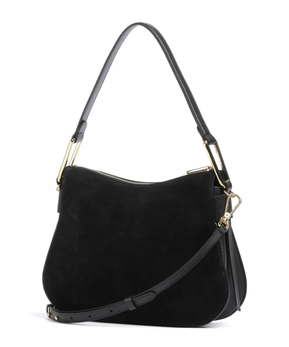 Magie Suede Beuteltasche aufgerautes Leder schwarz