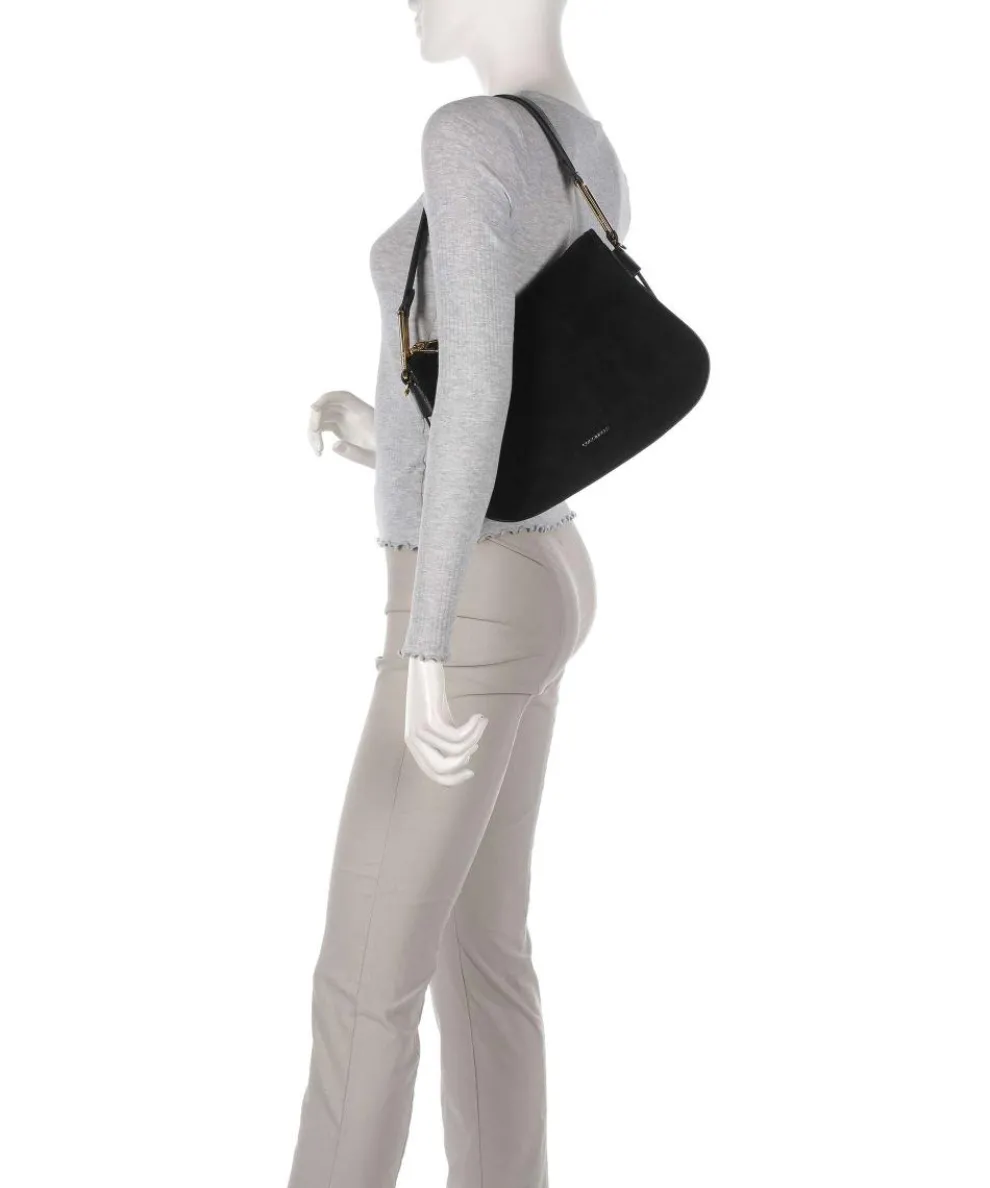 Magie Suede Beuteltasche aufgerautes Leder schwarz