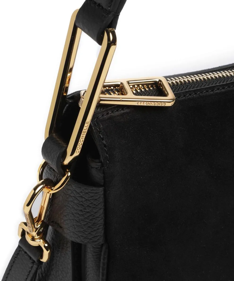 Magie Suede Beuteltasche aufgerautes Leder schwarz