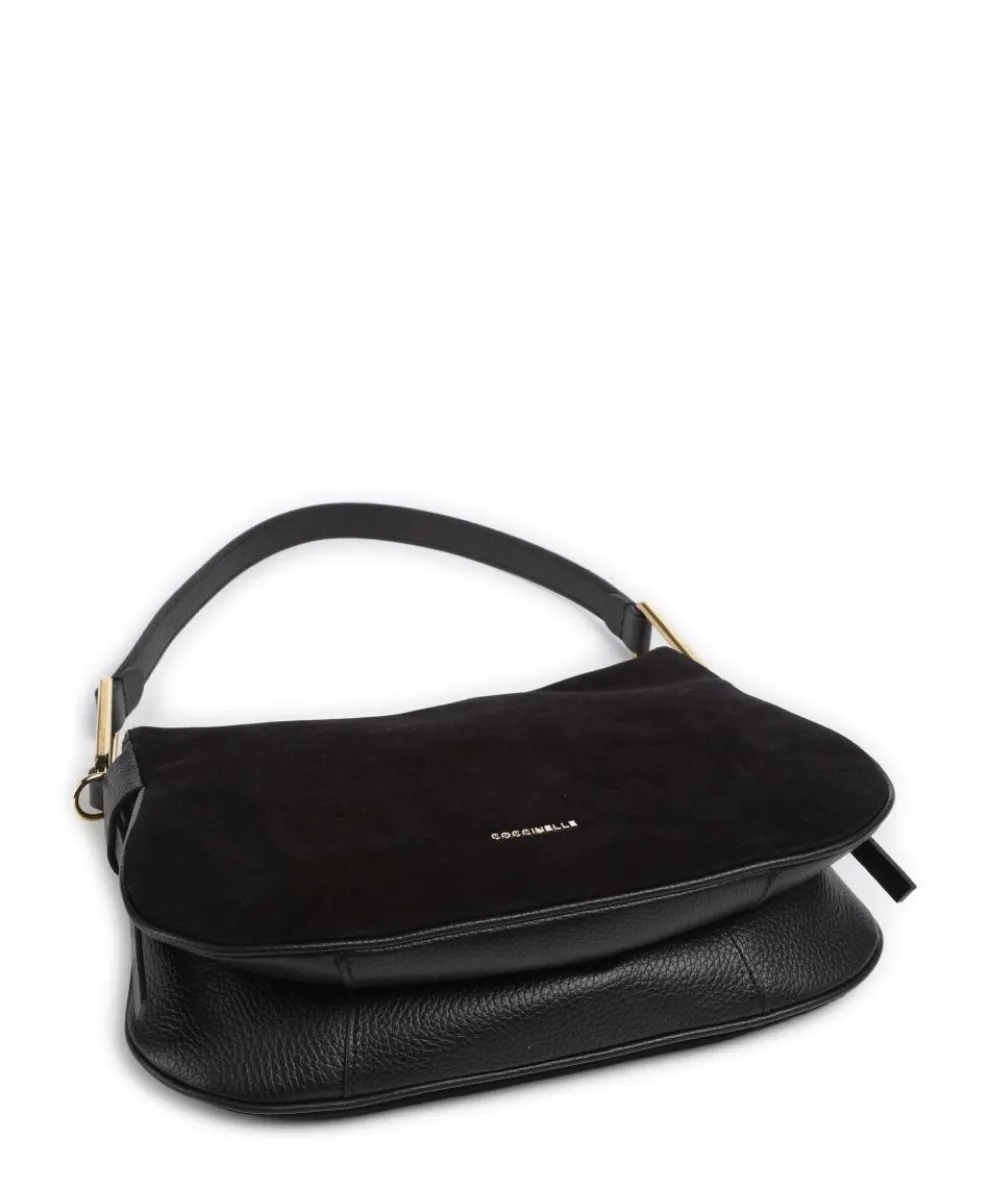 Magie Suede Beuteltasche aufgerautes Leder schwarz