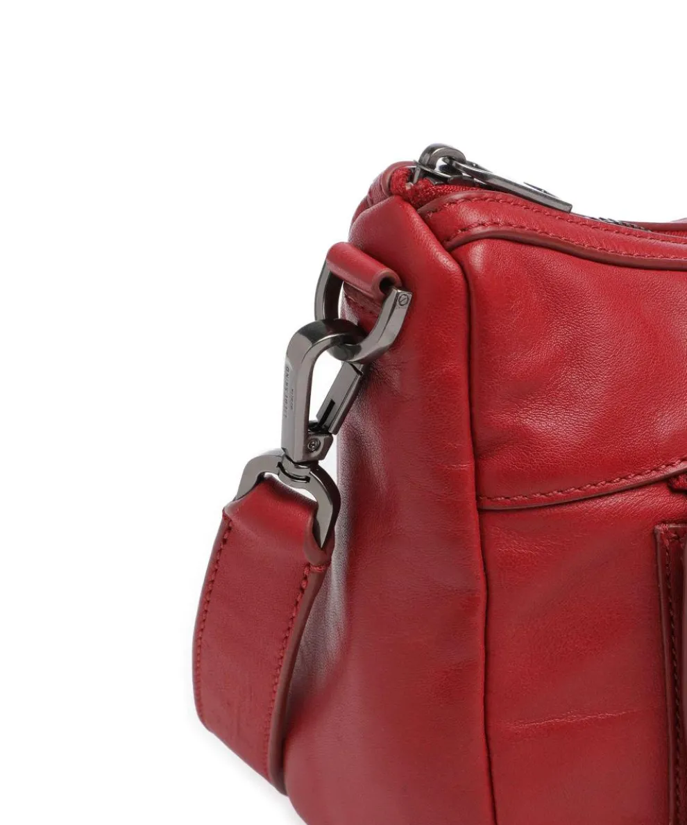 Maia Sheep Natural M Schultertasche Schafsleder dunkelrot