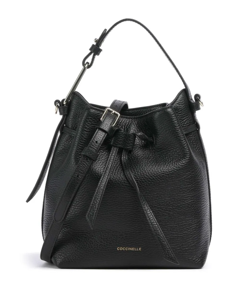 Malory Bucket bag genarbtes Leder schwarz