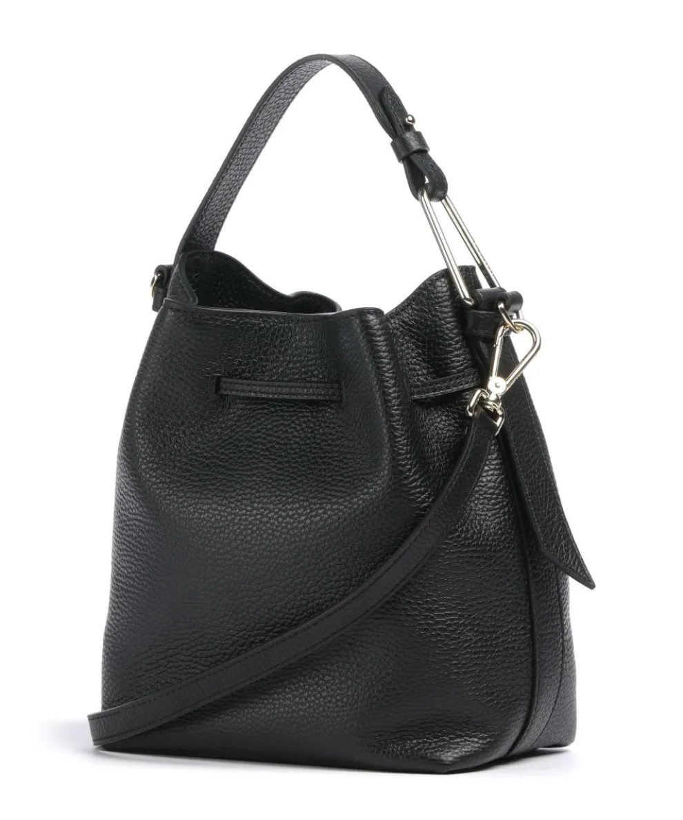 Malory Bucket bag genarbtes Leder schwarz