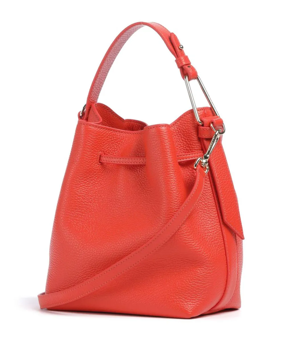 Malory Bucket bag genarbtes Leder orange